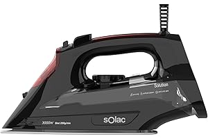 Solac Solution PV2490 - Plancha de vapor con 3000W, golpe de vapor 200g/min, regulador vapor y temperatura, suela cerámica, función spray, doble sistema anti cal, auto limpieza, depósito 290ml