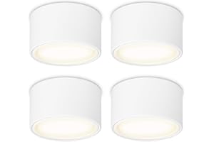 YindaLux Focos LED Superficie Blanco 220-240V Ø95x55mm Focos LED Techo incl. Bombilla GX53 6W Blanco neutro 4000K 660LM Foco de techo para montaje en superficie con gran superficie luminosa