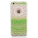 Produktbild iPhone 6 Plus Handyhülle, iPhone 6S Plus Hülle, MUTOUREN Durchsichtig Schutzhülle Durchsichtig TPU Silikon Case Cover Ultradünne Etui Crystal Transparent Weich Flexibel Rückdeckel Kratzfeste Stoßdämpfende Indische Sonne Henna Mandala, Grün