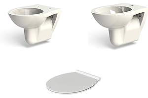 CERAMICSTORE Sanitari sospesi Azzurra Fast completi di wc, bidet e sedile soft close slim