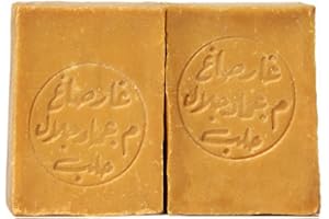 BIO JALAL SAPONE DI ALEPPO Confezione da 2 pezzi sapone di Aleppo originale 5% olio d'alloro95% olio d'oliva sapone mani viso corpo e capelli 400 g prodotto artigianale in Turchia