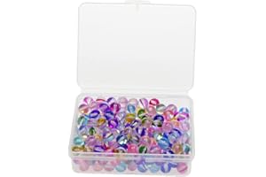 MJDCB 200pcs 6mm Glass Beads Kit Round Loose Crystal Multicolor Synthetic Moonstone Beads for Bracelet Necklace Earrings Jewelry Making