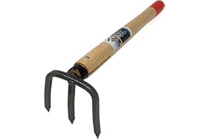 HACHIEMON Japanese Craftsmanship Garden Tool Hand Cultivator Rake Tiller Tool - Durable and Lightweight