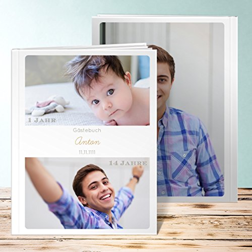 Jugendweihe Gästebücher, Die Zeit fliegt Jugendweihe 32 Seiten, Hardcover 234x296 mm personalisierbar, Braun