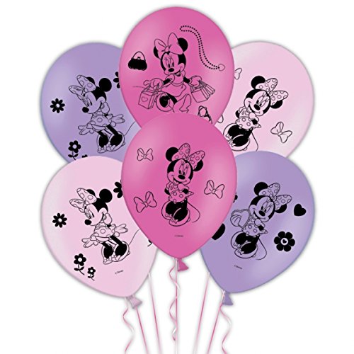 Minnie Mouse 4 sides Latex Balloons 6 Per Pack