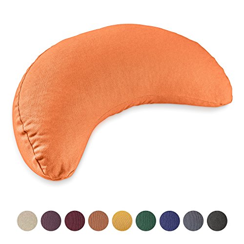 Preisvergleich Produktbild Lotuscrafts Yogakissen Halbmond Shanti - Halbmondkissen - Meditationskissen mit Bezug aus 100% Baumwolle - Yoga Sitzkissen halbmondförmig mit Dinkelfüllung - GOTS Zertifiziert