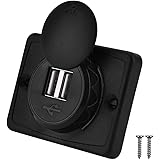 Auto USB Ladegerät, 3.1A Auto Dual schwarz ABS USB Port Ladebuchse 12V LED wasserdicht Ladesteckdose