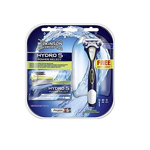 Wilkinson by Schick Hydro 5 Power Select, Black Edition Kit: 5 Refill Blade Cartridges + 1 Battery + 1 Razor