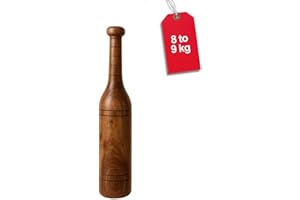 KD WILLMAX KNK MUGDAR Fitness BAR Indian Club MUDGAR BHEEM MACE Shoulder Equipment MEEL Karla KATAI MUGDAL Fitness Durable Wooden Equipment (8 KG)