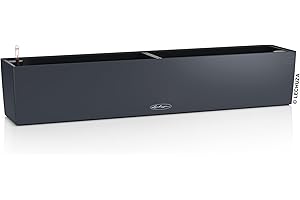 LECHUZA-Pflanzgefäß BALCONERA Color 100 schiefergrau, Balkonkasten mit Bewässerungssystem, Wasserstandsanzeiger und Pflanzeinsatz, Matte Oberfläche, 99 x 19 x 19 cm, 15918