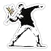 Produktbild Banksy Rage Flower Thrower Design | Art Wand Graffiti Vinyl Aufkleber | Urban Art Fenster, Auto, Laptop Aufkleber - Medium - 10x9cm