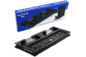 OUTLETISSIMO® Base vertical vertical soporte PS4 Pro carga control ventilador Playstation 4 en 1