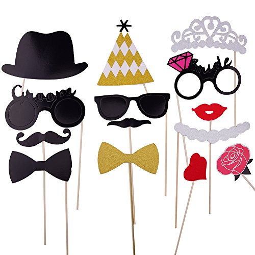 Ritche Frau Herr Foto-Stand Props Maske Kit Frohe Weihnachten Dekoration liefert für Hochzeit Valentinstag Party - 3