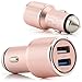 Produktbild zanasta Quick Charge 3.0 Kfz Ladegerät Dual USB Port | Universal Autoladegerät Aluminium für iPhone 6 6S 7 (+Plus), iPad, Samsung Galaxy S8/S8 Plus S7 S6 (+edge) S5, HTC, Sony Xperia, Huawei, Rosa