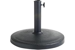 HAMPTON&STEWART Hampton & Stewart Black 12KG Parasol Base Stand Umbrella Holder Heavy Cast Iron Patio Outdoor Garden Sunshade