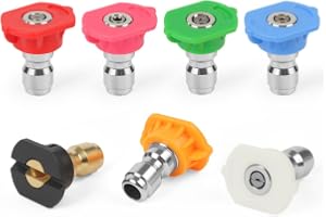 vsshe Parti med 7 sprutmunstycken för högtryckstvätt i mässing/rostfritt stål 4350 PSI - Snabbkoppling - Turbo roterande muns