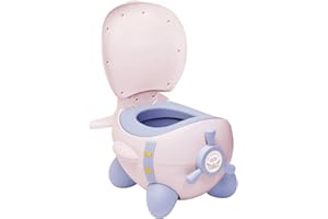 DEANIC Potty for Toddlers, Airplane Potty Training Toilet for Boys and Girls, Detachable Potty Chair for 1-6 Years, Baby Potties with Lid with 1 Brush (Pink)