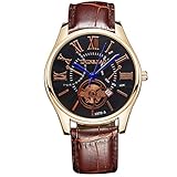 Armbanduhren Mode-Accessoires, Unisex Faux Lederband Runde Zifferbl?tter R?mischen Ziffern Analoge Quarz-Armbanduhr - Braun + Schwarz Damen