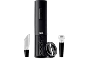 Ufesa EasyOpen Sacacorchos Eléctrico Recargable, Abridor de Vino Automático con Corta Etiquetas de Botella, Decantador y Tapón de Sellado, USB, Luz LED