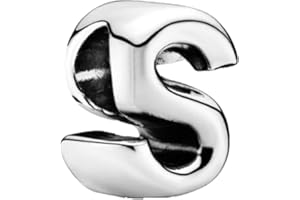 GHMIOU Charme Lettre de l'alphabet Argent Sterling 925 Femmes Pearl Charm Compatible pour Européen Bracelets