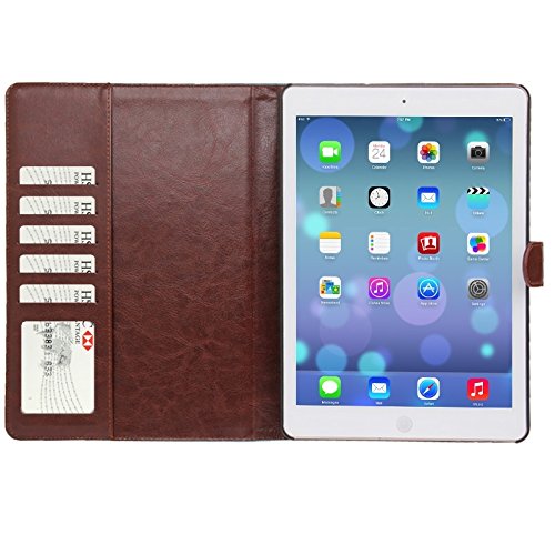 wkae Schutzhülle Fall Cover Denim Textur Leder Case mit Kreditkartenfächern & Halter & Sleep/Wake-Up Funktion für iPad Air (Farbe: Blau) - 2