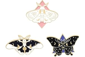 AOTEMAN 3 Piece Butterfly Enamel Pins Set Cool Horror Enamel Lapel Pins Brooches Cute Fireflies Enamel Pins for Women Backpacks Steampunk Badge Jewelry Decorations Supplies