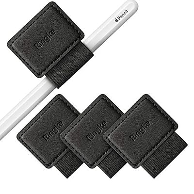 Ringke Pen Holder, [3 Pack] pour Apple Pencil, Journal, Cahiers, et Plus Porte Stylo 3M Auto-Adhésif Autocollant Pen Loop Cuir Durable Boucle de Stylo avec Élastique