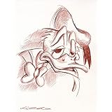 Original Rötelzeichnung auf Zeichenkarton: Donald Duck/ 24x32 cm