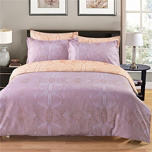 DuShow Applique Duvet Cover Set-- 3PCS Duvet Cover Set Colorful Printing Modern Design Bedding Set(Light tan,King)