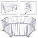 Baby Vivo large 8 side wooden baby playpen with door new grey - not foldable