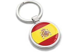 Biomar Labs® 3D metall Spanien nationell spansk flagga nyckelring tillbehör män kvinnor nyckelring present KK 191