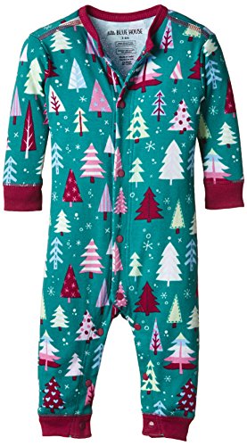 Hatley Baby-Girls Infant Coverall Patterned Trees Footies, Green, 9-12 Months (Manufacturer Size:6-12 Months)