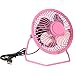 Produktbild Tragbare Mini Fan USB Desktop Metall Fan neigbar mit Schalter unten – Schwarz rose