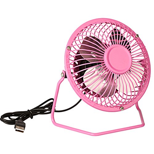 4 inch Mini Fan Portable Metal Fan, Quiet Personal Mini Desktop Fan, Mini USB Fan desktop Tiltable For Desk Small, Compact And Powerful, With On / Off Switch - Pink
