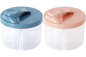 luukiy 2 Stück Milchpulver-Box, Milchpulver Portionierer Baby, Milchpulver-Spender Tragbarer, Snack-Aufbewahrung Behälter Mit 4 Fächern, Transparent Milch Pulver Spender