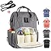Produktbild Baby Wickelrucksack mit 2 Kinderwagen-haken, Multifunktionale Wasserdichte Wickeltasche mit große Kapazität und warme Tasche, Babytasche für Reise (grau)