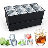 【Ein Smart-Gadget mit angenehmen Farben】: Leicht zu füllen, einfach zu bedienen und leicht zu reinigen, die Formen sind spülmaschinenfest. Eine Form umfasst 2x4 Fächer, so macht jede Schale 8 schöne große Eiswürfel, das ergibt insgesamt 16 Stück.