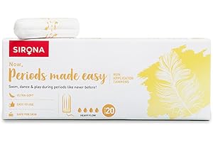 Sirona Period Made Easy Tampons - 20 Piece | For Heavy Flow | Biodegradable Tampons | FDA Approved