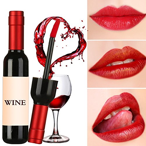 mlmsy 6 PCS Rot Wein Flasche Style Lip Gloss Tint Set Wasserdicht Langlebig gebeizt Glasur Lipgloss Tolles Geschenk, 6 Color - 2