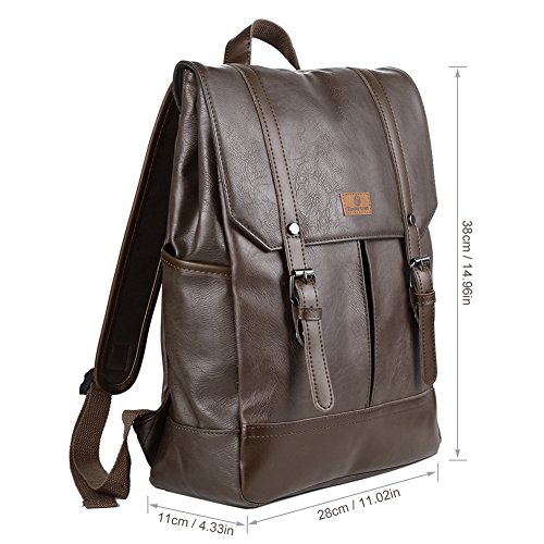 Koolertron Kunstleder Rucksack Vintage Schulranzen Schultasche Laptop Wanderrucksack Hiking Backpack Damen Herren f  r Camping Reise Geeignet f  r Ace
