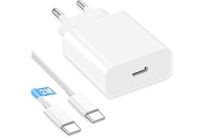 AINPOW Ładowarka USB C do iPhone 15 Pro Max/15 Plus/15 Pro/15, 20 W iPhone 15, szybka ładowarka USB C, zasilacz sieciowy USB C, wtyczka USB, adapter z kablem do ładowania 2 m USB C, do Apple iPad