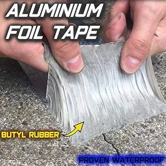 ELASTPRO Super Waterproof Butyl Aluminum Foil Tape(Silver/Black) (100mmX1.5mmX3mete)