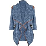 Yvelands Damen Mantel lässige Damen Langarmshirts Strickjacke Outwear Plus Größe(EU-36/L,Blau)