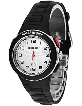 Kleine XONIX 12 Stunden Ziffernblatt Armbanduhr für Damen und Kinder WR100m, XACO/5