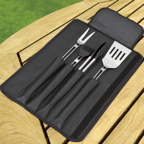 Bremermann 1516 Grillbesteck-Set, 5-teilig aus Edelstahl mit Tasche - 5