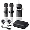 MOOZU Micro Cravate Compatible iOS et Android/Micro Lavalier à Condensateur avec Connecteur Lightning et USB-C/Idéal pour Vidéo, Youtube, Podcast, Intervew,TikTok