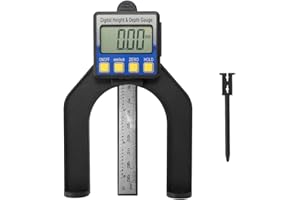 KKnoon Medidor de Profundidad Digital con Base Magnética de 0-85 mm, Base con Imanes