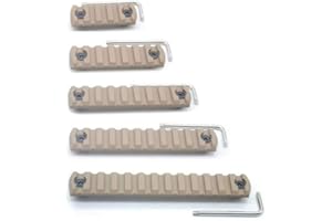 Trirock 5-Pack Tan/FDE Picatinny Rail Sections kit Fits handguard Rail Mount System - 5,7,9,11,13 Slots