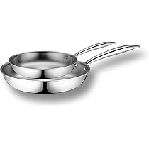Poêle Inox 18/10 Triply – Sans Revêtement (PFAS, PFOA, PTFE) – Compatible Induction Et Four – 26 Cm