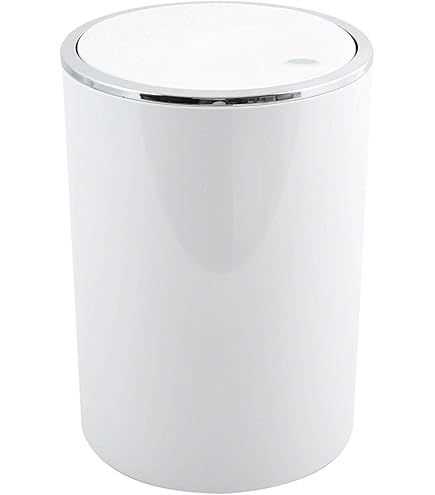 Plastic afvalbak van 2,2 gallon/10 liter met drukdeksel, ovale smalle